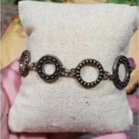 Brighton Townsend Bracelet Open Circles Links Crystals Reversible RETIRED 7-8"‎ - Picture 2 of 7